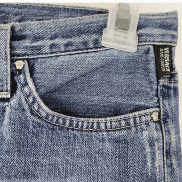 VERSACE JEANS COUTURE Vintage Blue Bootcut Size Denim Jeans Size 28 X 42 - Picture 6 of 11